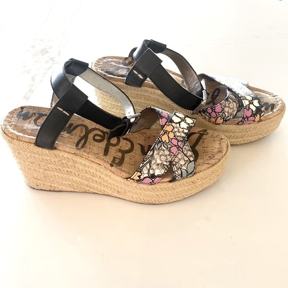 SAM EDELMAN Destin Floral Wedge Espadrille Sandales - Picture 2 of 6